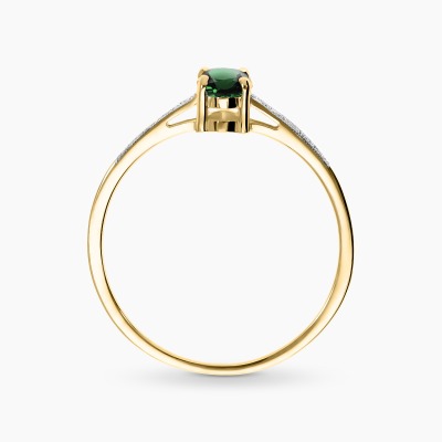 Pierścionek z żółtego i białego złota 585 z brylantami... 2