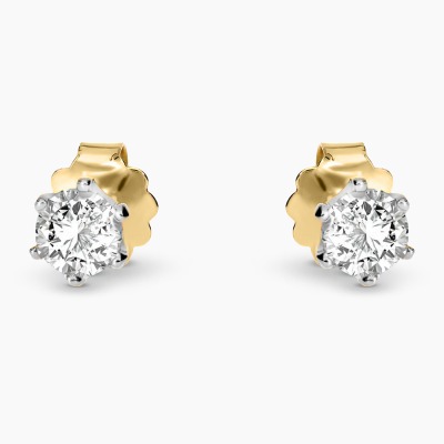 Kolczyki z dwukolorowego złota 585 z brylantami 0,52 ct...