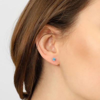 Kolczyki Sorrento białe złoto 585 z topazami swiss 0,60 ct 2