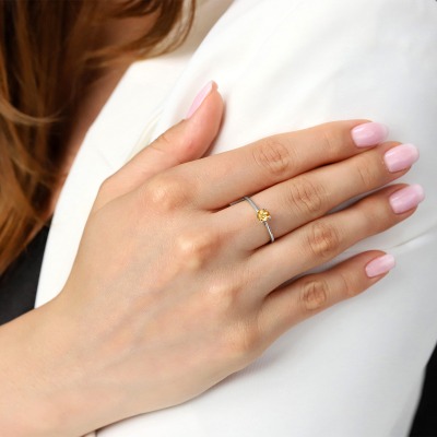 Pierścionek zaręczynowy Sorrento białe złoto 585 z... 2