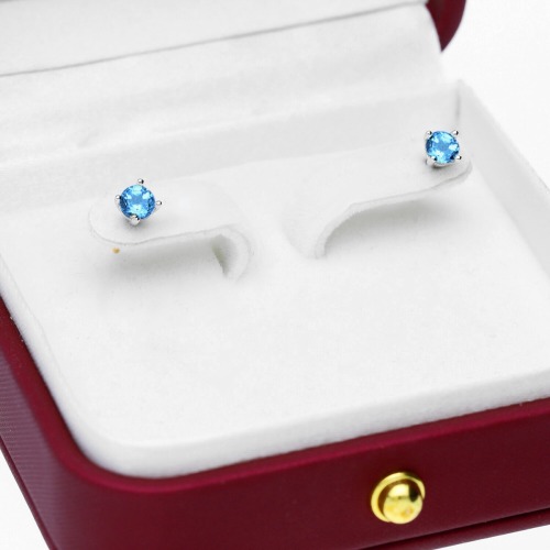 Kolczyki Sorrento dwukolorowe złoto 585 z topazami swiss 0,90 ct
