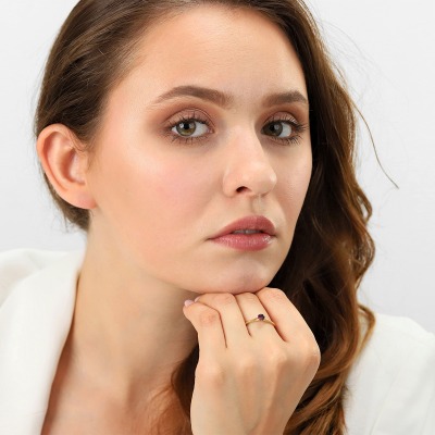 Pierścionek zaręczynowy Sorrento żółte złoto 585 z... 2