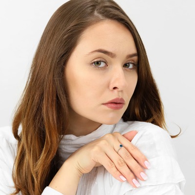 Pierścionek zaręczynowy Sorrento białe złoto 585 z... 2