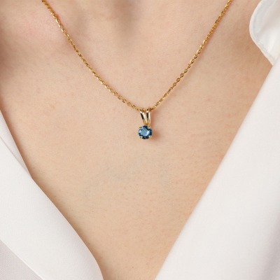 Zawieszka Sorrento z żółtego złota 585 z topazem London... 2