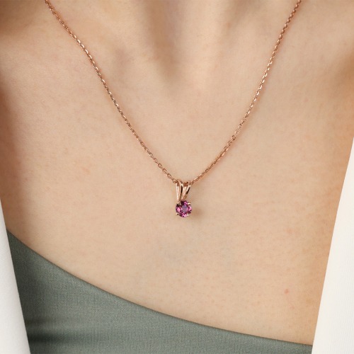 Zawieszka Sorrento z różowego złota 585 z rodolitem 0,60 ct