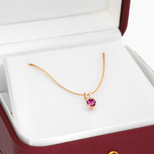 Zawieszka Sorrento z różowego złota 585 z rodolitem 0,60 ct