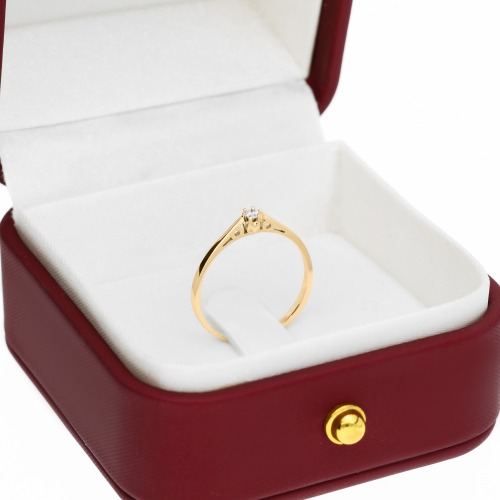 Pierścionek zaręczynowy Siena żółte złoto 585 z brylantem 0,05 ct