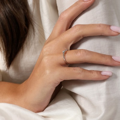 Pierścionek zaręczynowy Siena białe złoto 585 z brylantem... 2