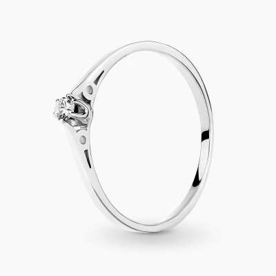 Pierścionek zaręczynowy Siena białe złoto 585 z brylantem...