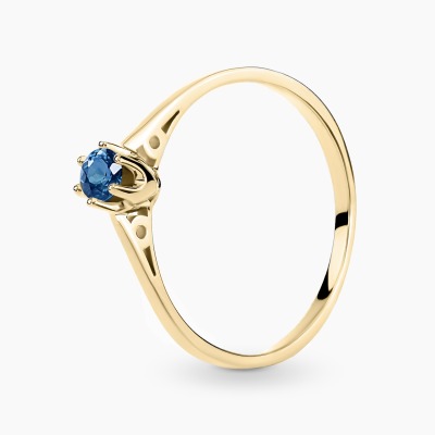 Pierścionek zaręczynowy Siena żółte złoto 585 z szafirem...