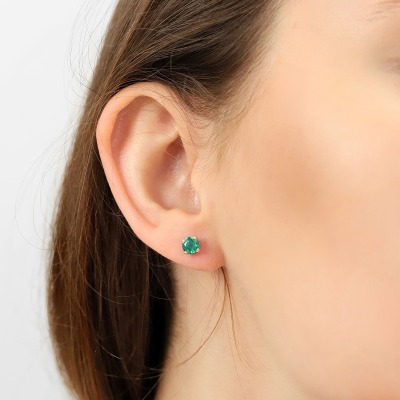 Kolczyki Sorrento żółte złoto 585 ze szmaragdami 0,90 ct 2
