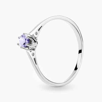 Pierścionek zaręczynowy Siena białe złoto 585 z...