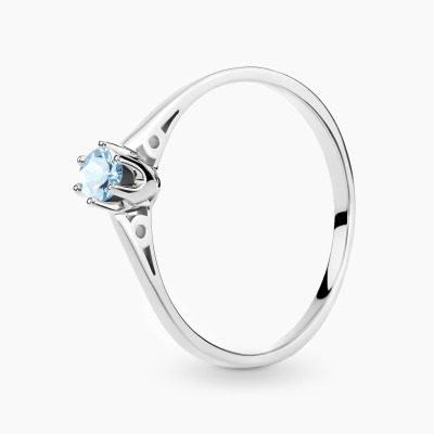 Pierścionek zaręczynowy Siena białe złoto 585 z...