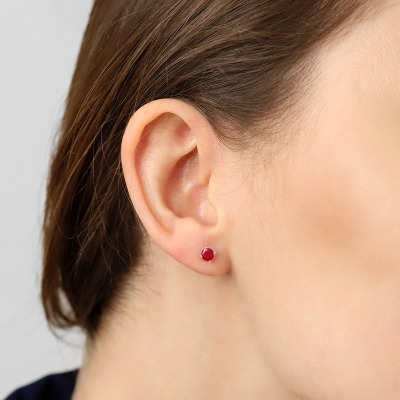 Kolczyki Sorrento żółte złoto 585 z rubinami 0,70 ct 2