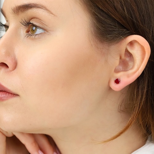 Kolczyki Sorrento białe złoto 585 z rubinami 1,20 ct