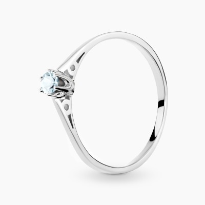Pierścionek zaręczynowy Siena białe złoto 585 z topazem...
