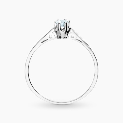 Pierścionek zaręczynowy Siena białe złoto 585 z topazem... 2