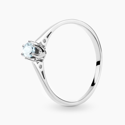 Pierścionek zaręczynowy Siena białe złoto 585 z topazem...