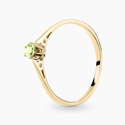 Pierścionek zaręczynowy Siena żółte złoto 585 z oliwinem...