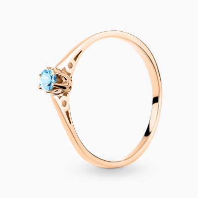 Pierścionek zaręczynowy Siena różowe złoto 585 z topazem...