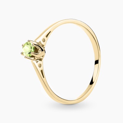 Pierścionek zaręczynowy Siena żółte złoto 585 z oliwinem...