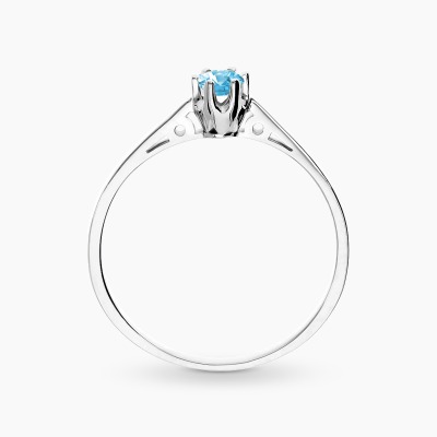 Pierścionek zaręczynowy Siena białe złoto 585 topazem... 2