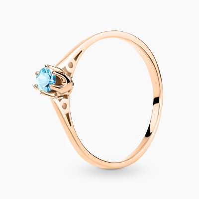 Pierścionek zaręczynowy Siena różowe złoto 585 z topazem...