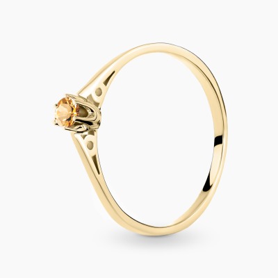 Pierścionek zaręczynowy Siena żółte złoto 585 z cytrynem...