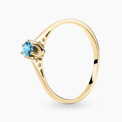 Pierścionek zaręczynowy Siena żółte złoto 585 z topazem...