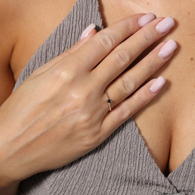 Pierścionek zaręczynowy Siena białe złoto 585 z kwarcem... 2