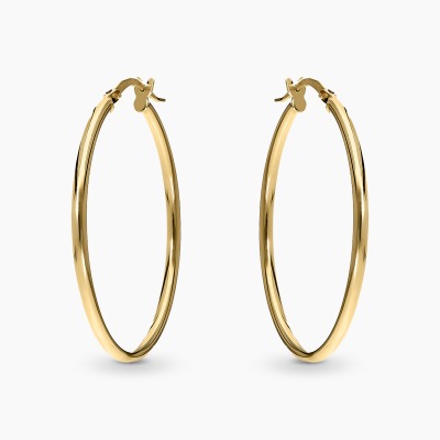 Kolczyki owalne z żółtego złota 585