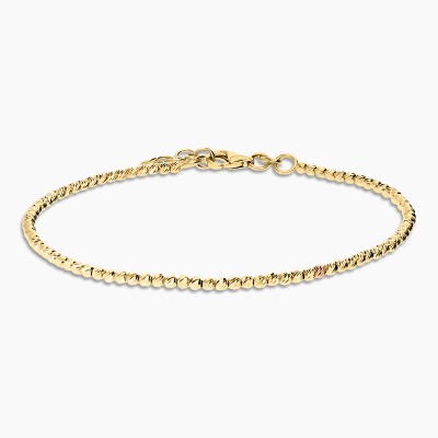 Bransoletka z diamentowanych kuleczek z żółtego złota 585...