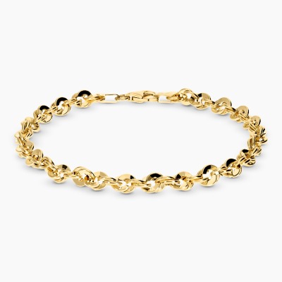 Bransoletka o ciekawym splocie z żółtego złota 585 dł. 19 cm