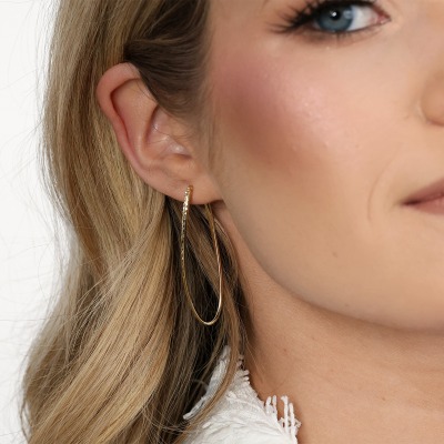 Kolczyki wiszące z żółtego złota 585 asymetryczne  1,71 g 2