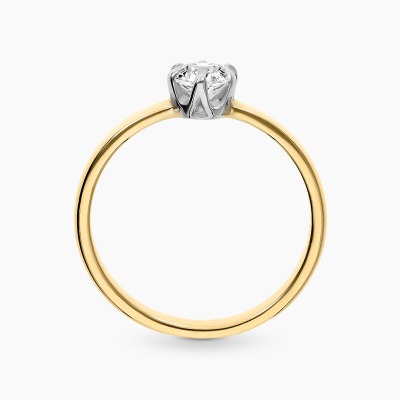 Pierścionek zaręczynowy z dwukolorowego złota 585 z... 2