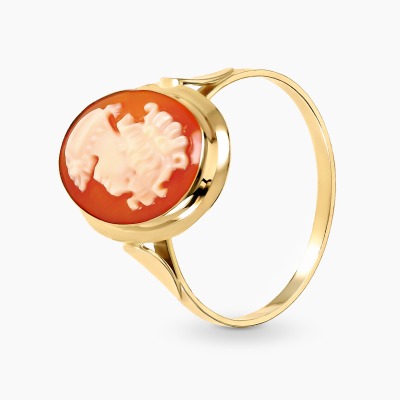 Pierścionek z żółtego złota 585 z okazałą kameą 1,81 g