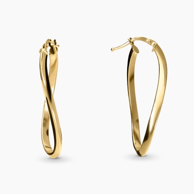 Kolczyki wiszące z żółtego złota 585 gładkie,... 2