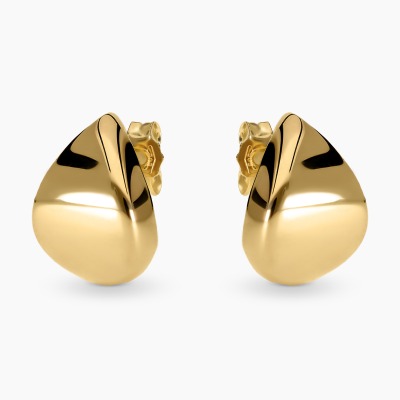 Kolczyki na sztyft z żółtego złota 585 gładkie 2,30 g