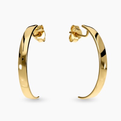 Kolczyki na sztyft z żółtego złota 585 gładkie, długie... 2