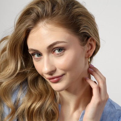 Kolczyki skręcone koła z żółtego złota 585  2,04 g 2