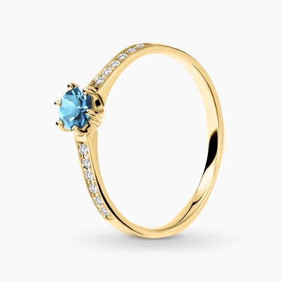 Pierścionek zaręczynowy Ravenna żółte złoto 585 z...