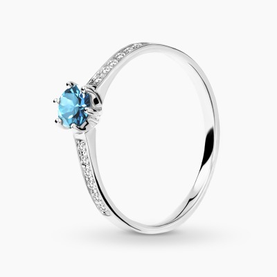 Pierścionek zaręczynowy Ravenna białe złoto 585 z...