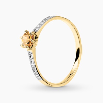 Pierścionek zaręczynowy Ravenna żółte i białe złoto 585 z...