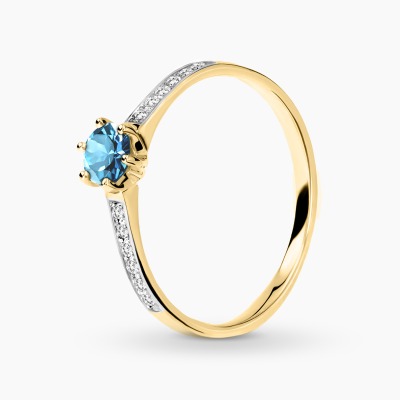 Pierścionek zaręczynowy Ravenna żółte i białe złoto 585 z...