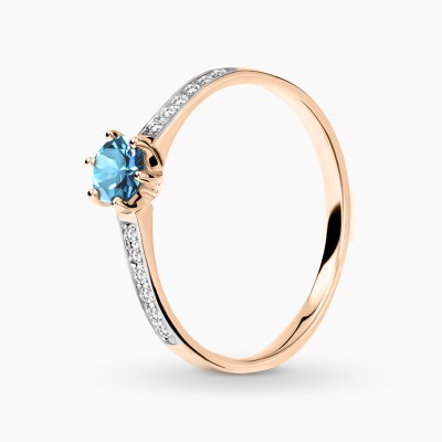 Pierścionek zaręczynowy Ravenna różowe i białe złoto 585...