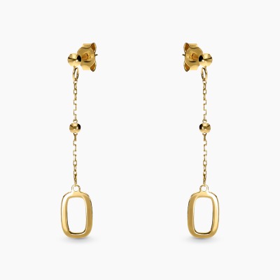 Kolczyki wiszące żółte złoto 585 geometryczne, 1,15 g