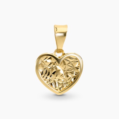 Zawieszka z żółtego złota 585 diamentowane serce 0,55 g