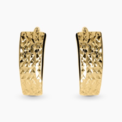 Kolczyki podłużne żółte złoto 585 diamentowane 1,42 g