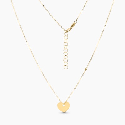 Naszyjnik celebrytka żółte złoto 585 z błyszczącym sercem...