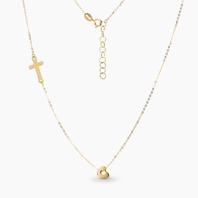 Naszyjnik celebrytka z żółtego złota 585 z krzyżykiem i...